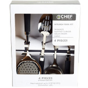 Wholesale - Chef Delicious STAINLESS STEEL UTENSIL 4PC SET W/SOFT HANDLE, UPC: 810002205781
